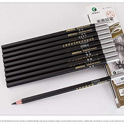 Maries Charcoal Pencils Set – Pack of 6 (3 Soft & 3 Hard)