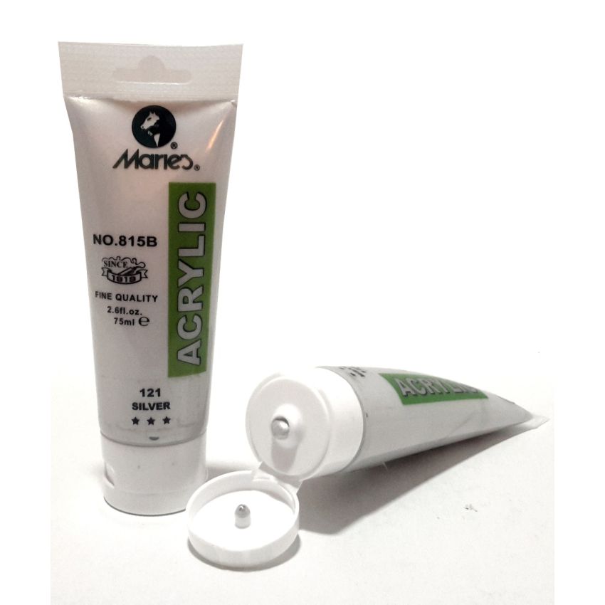Maries Acrylic Paints 75ml Tube Silver