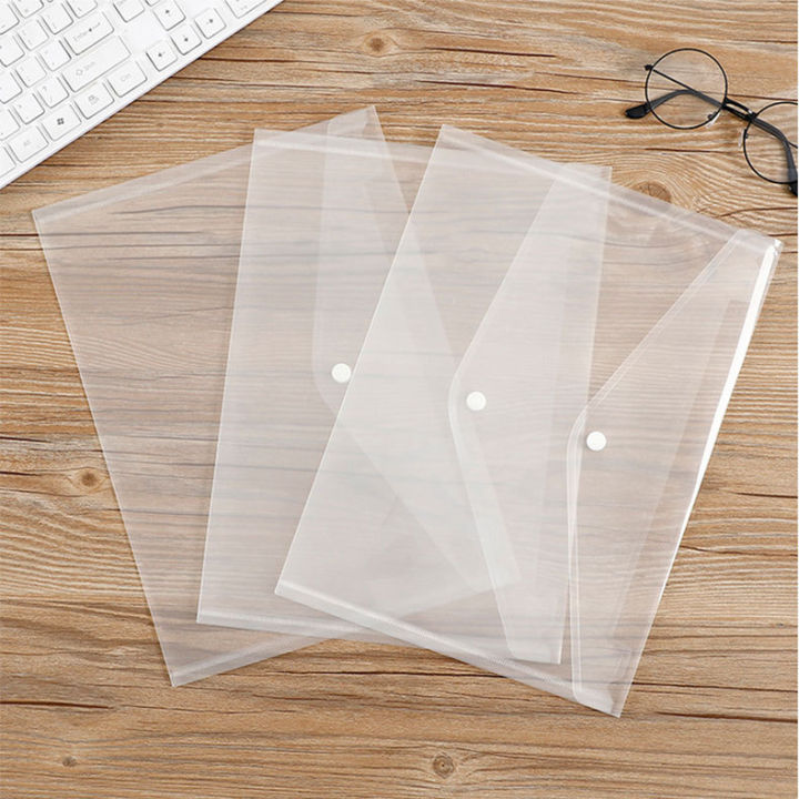 A4 Button File Folder – Transparent Snap Document Folder
