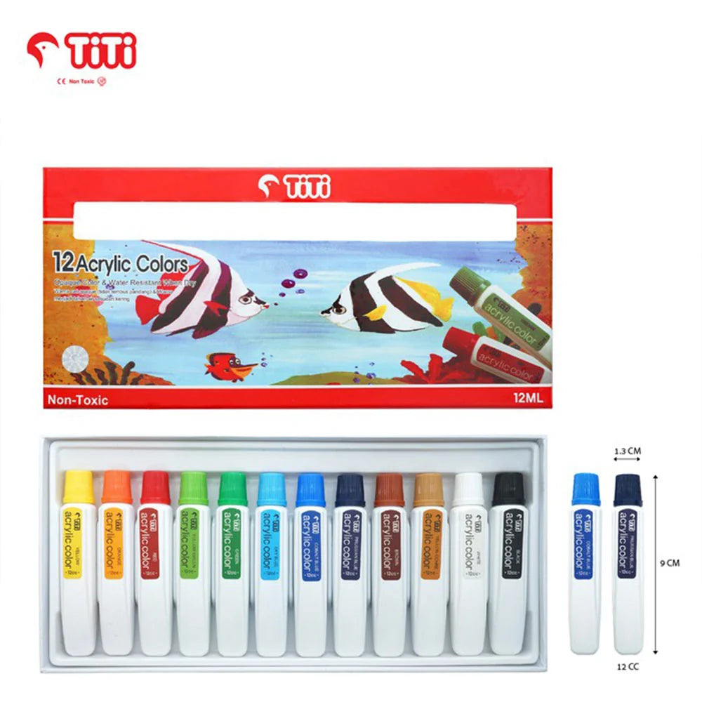 Titi Acrylic Paints 12 Acrylic Colors Set