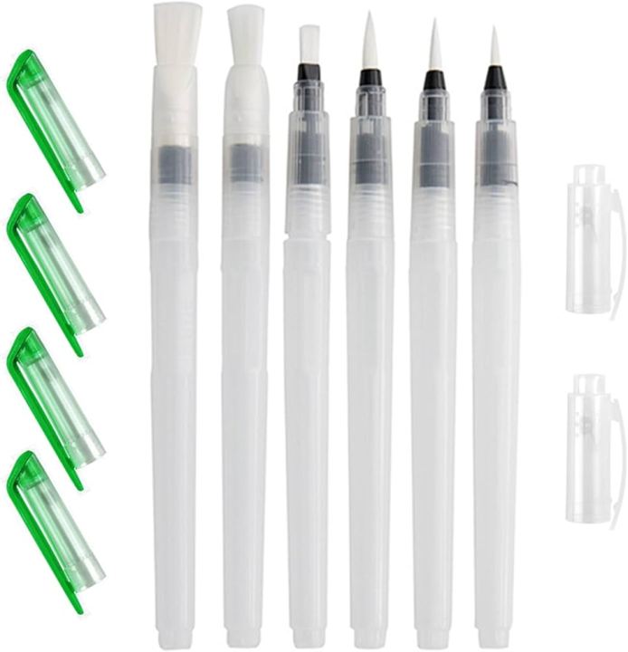 Keep Smiling Set of 6 Water Brush Pens – Watercolor Brush Markers