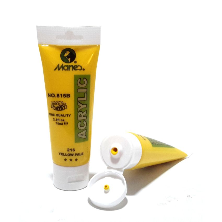Maries Acrylic Paints 75ml Tube Yellow Pale #216