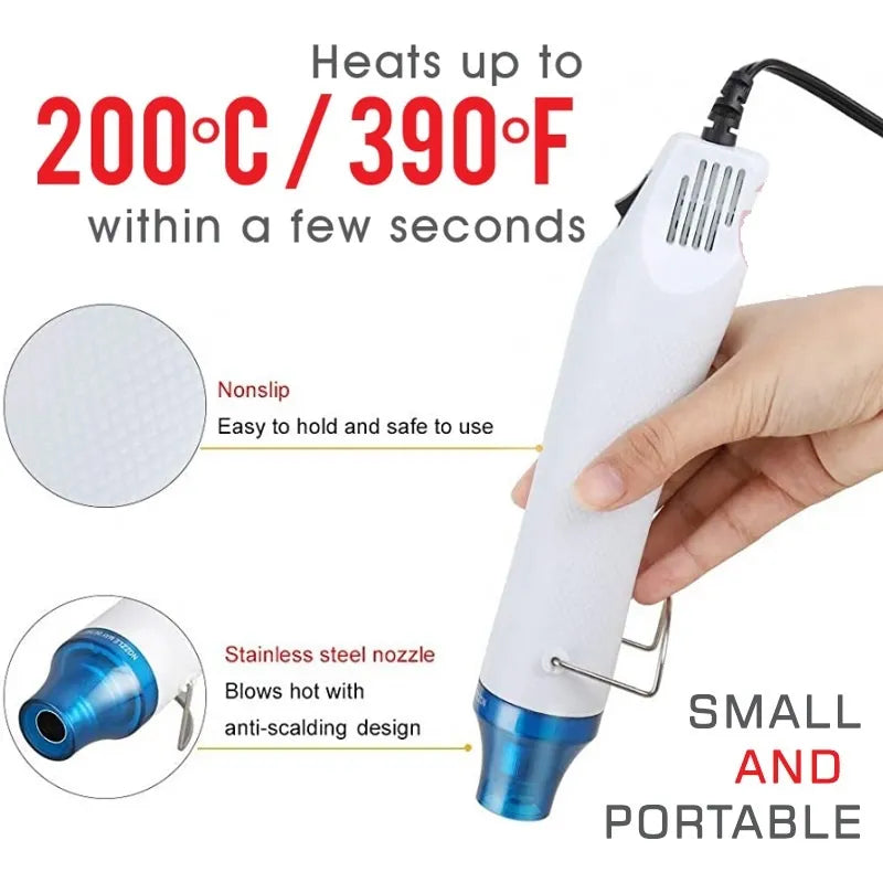 300W Mini Heat Gun for Resin Art & DIY Crafts