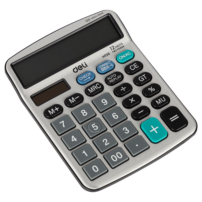 Deli EM19810 Calculator  Silver 12-Digits