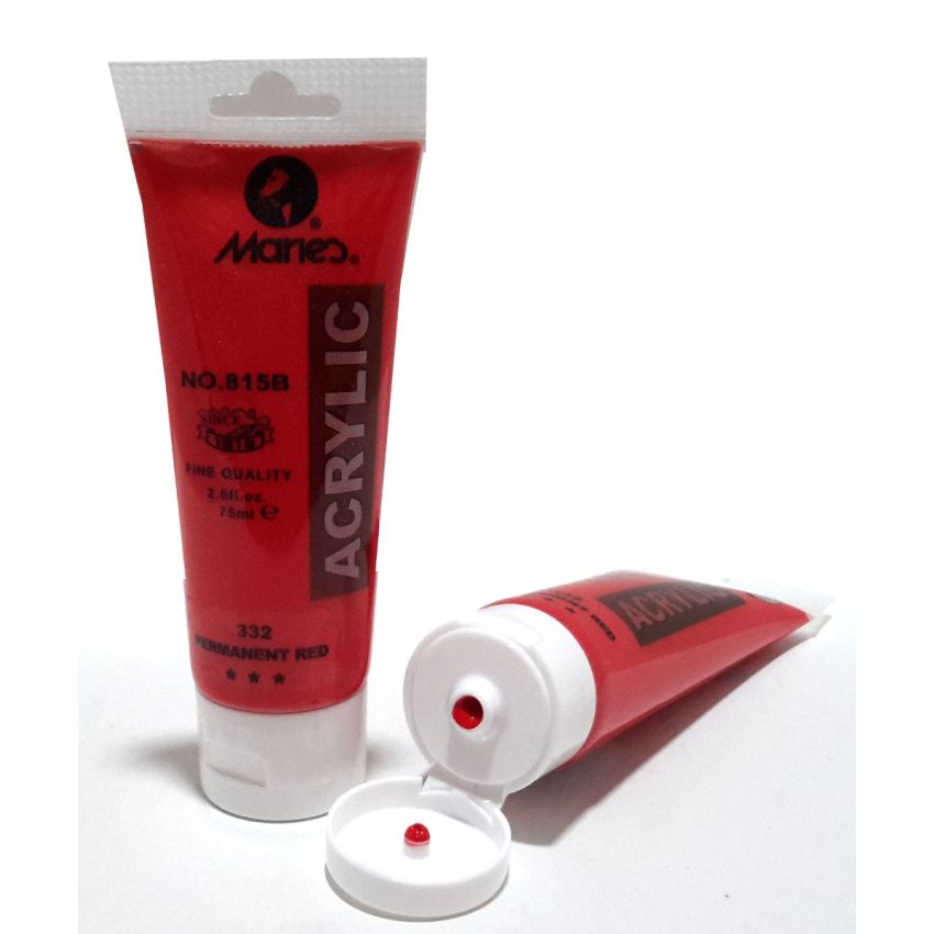 Maries Acrylic Paints 75ml Tube Permanent Red