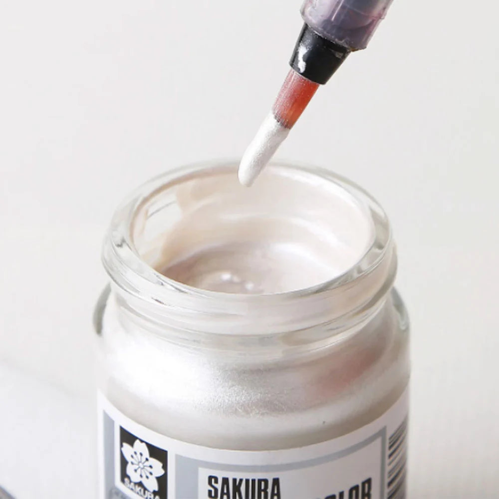 Sakura Poster Color Watercolor Metallic Paint – Silver & Gold 30ml | Pack of 2
