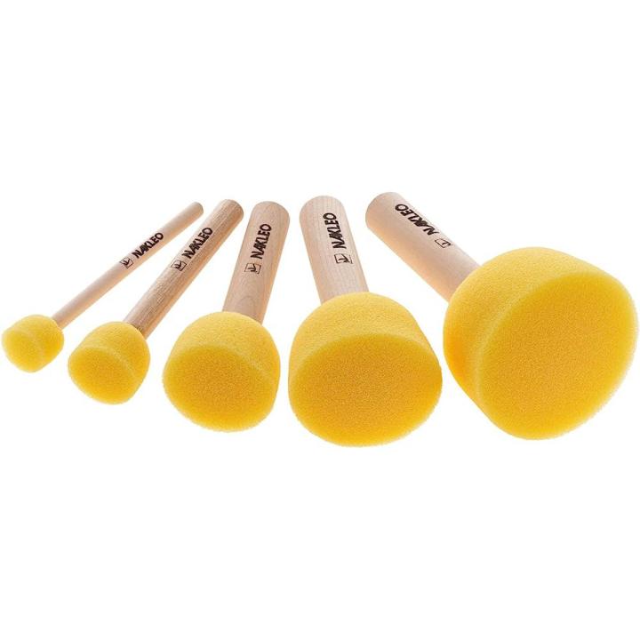 Keep Smiling 5 Pcs Sponge Gbell Drawing Stamp & Foam Paint Brush Set