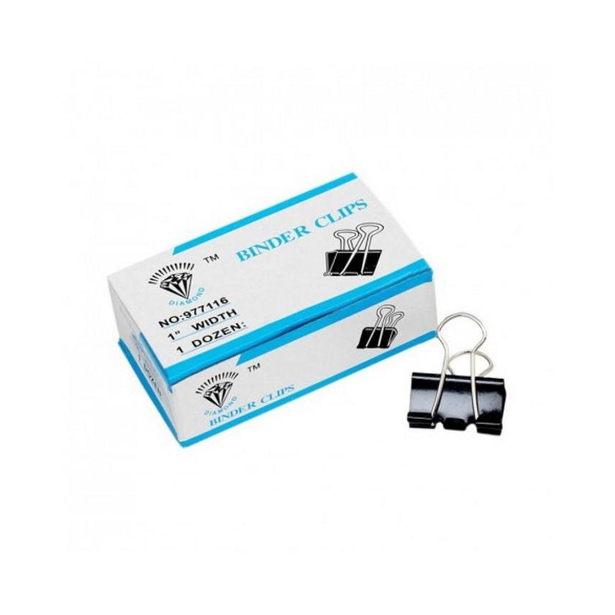 Pack of 12 Assorted Size Binder Clips