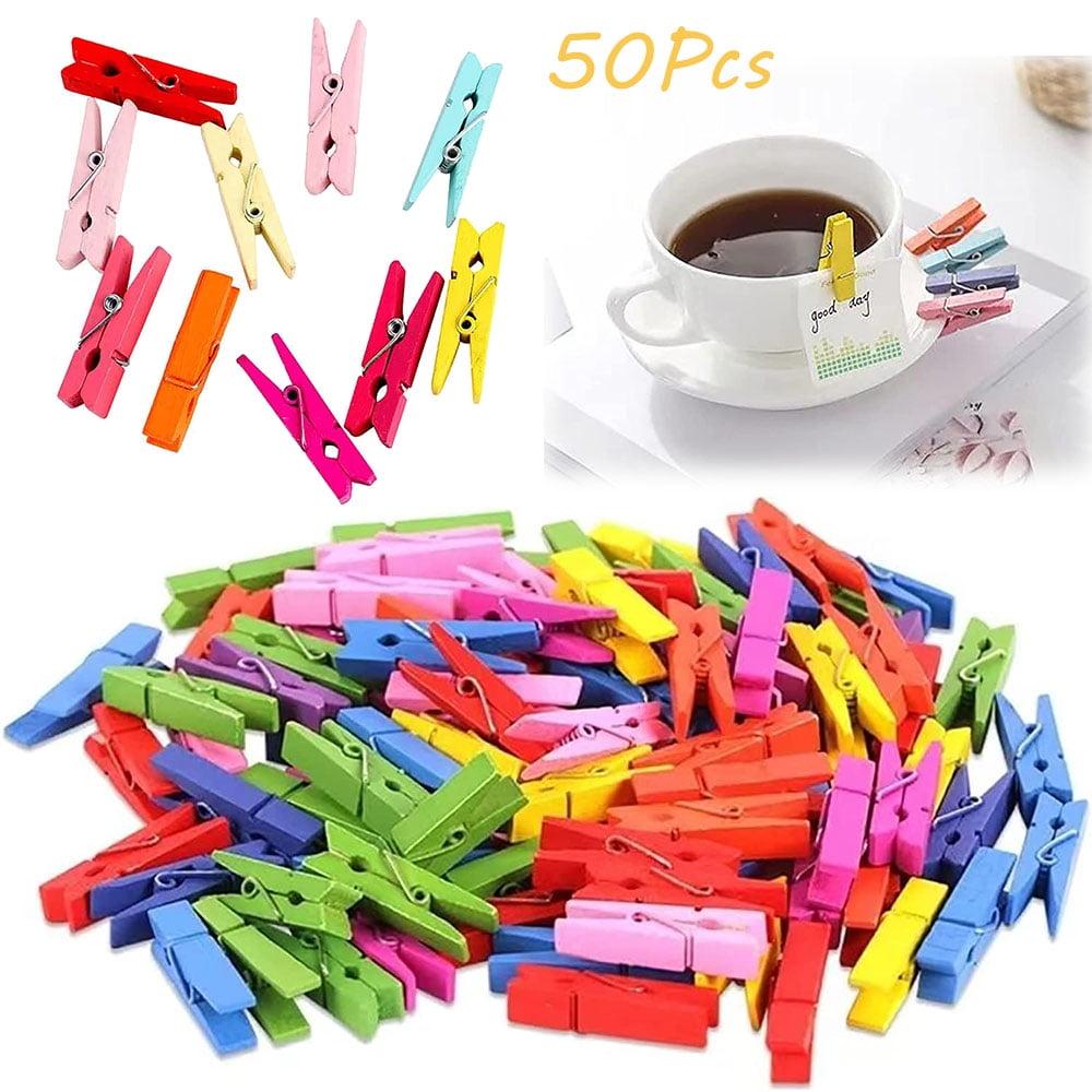 Pack of 50 Multicolour Wooden Pegs