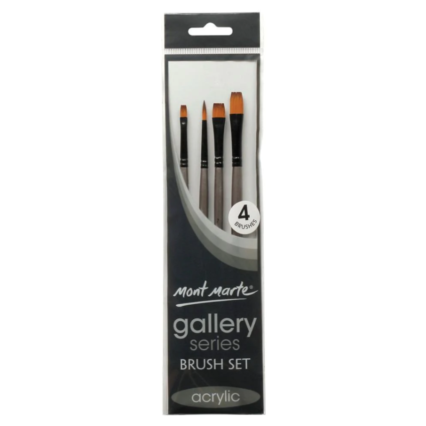 MontMarte Gallery Flat Brushes Set Of 4Pcs BMHS0011