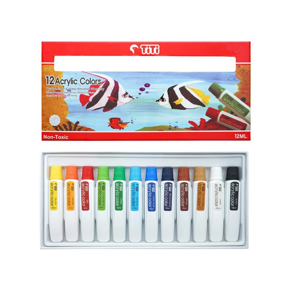 Titi Acrylic Paints 12 Acrylic Colors Set