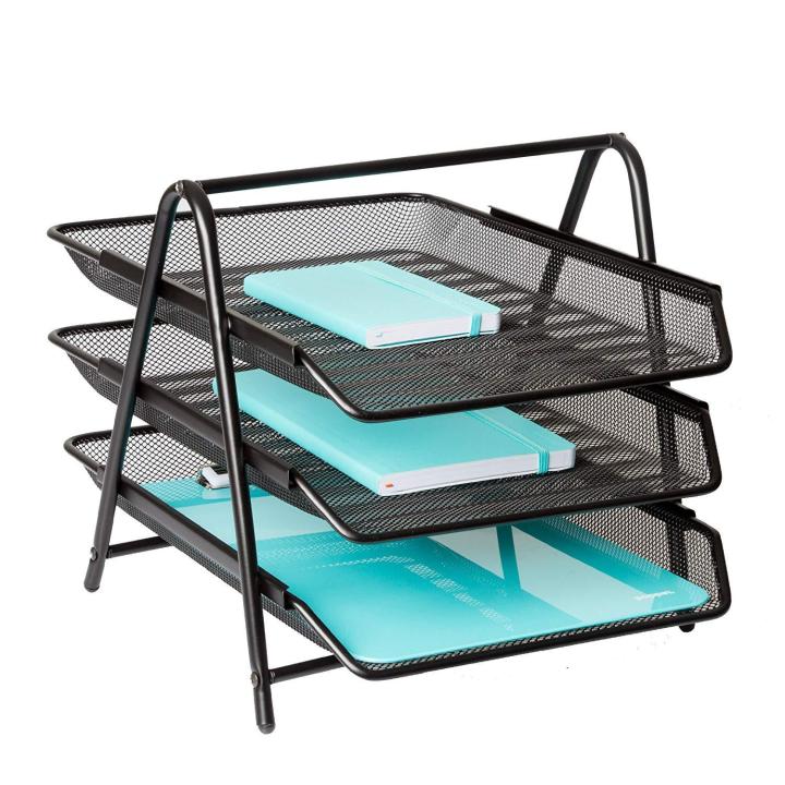 3-Tier Letter Tray Organizer  Desktop Document Holder