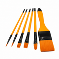 6pcs Artist Paint Brush Set – Wide, Flat, Angle & Filbert Brushes