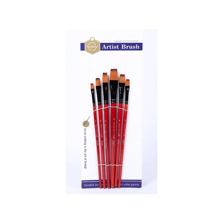 Keep Smiling Flat Brush Set – 6 Pcs A6086F