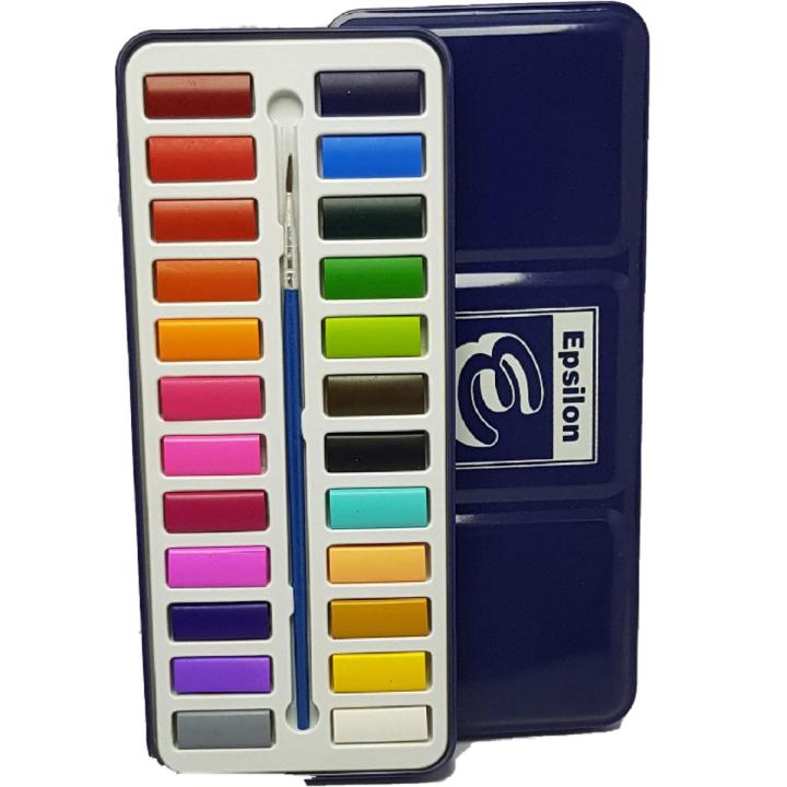 Epsilon Transparent Water Colors 12 & 24 Colors with Brush