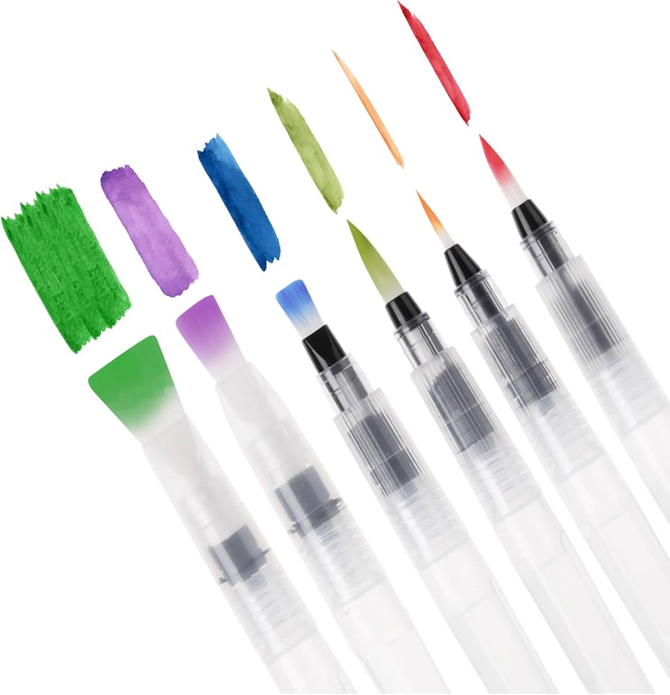 Set of 6 Water Brush Pen Markers – Watercolor Brush Pens