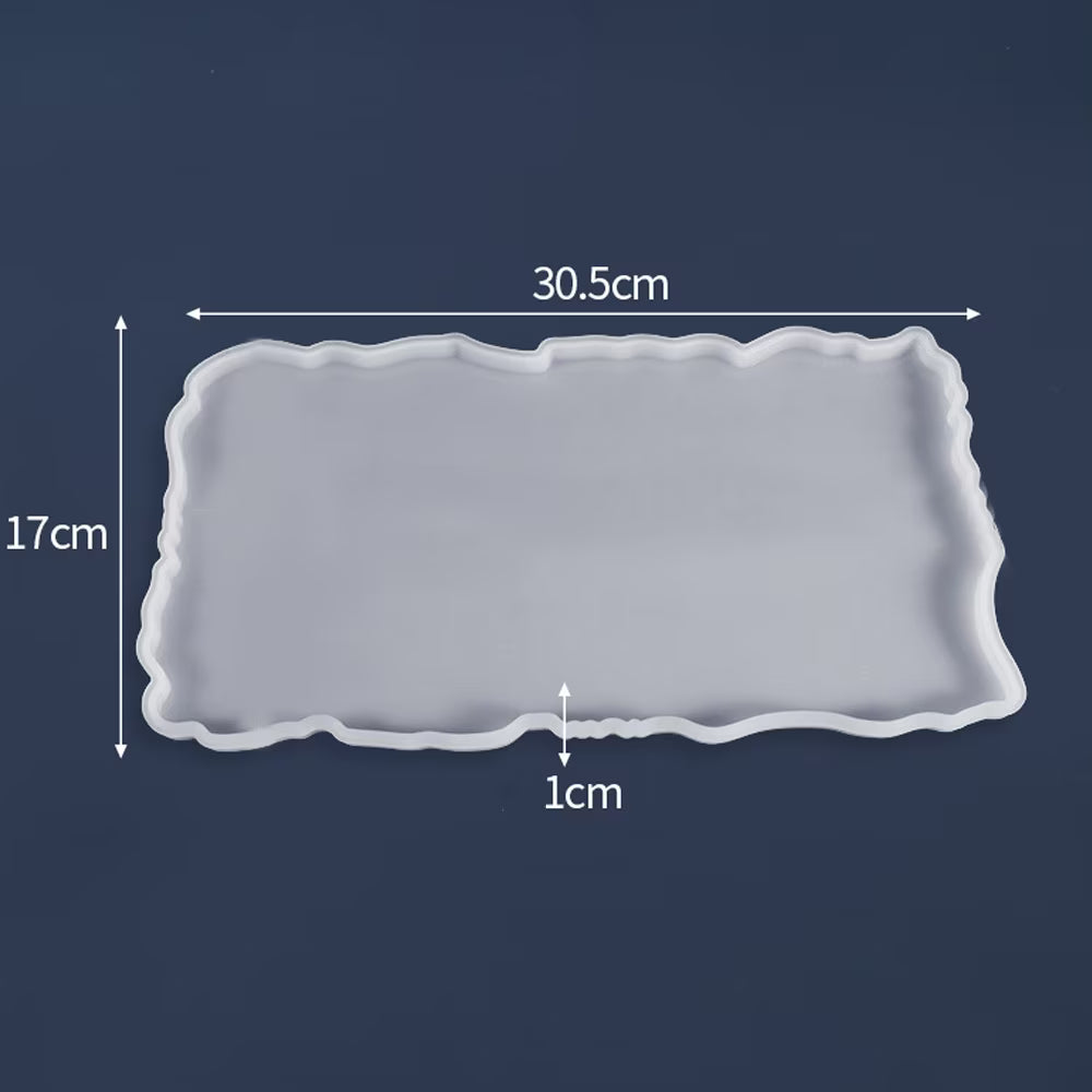 Irregular Rectangle Silicone Resin Tray Mold Wave Edge