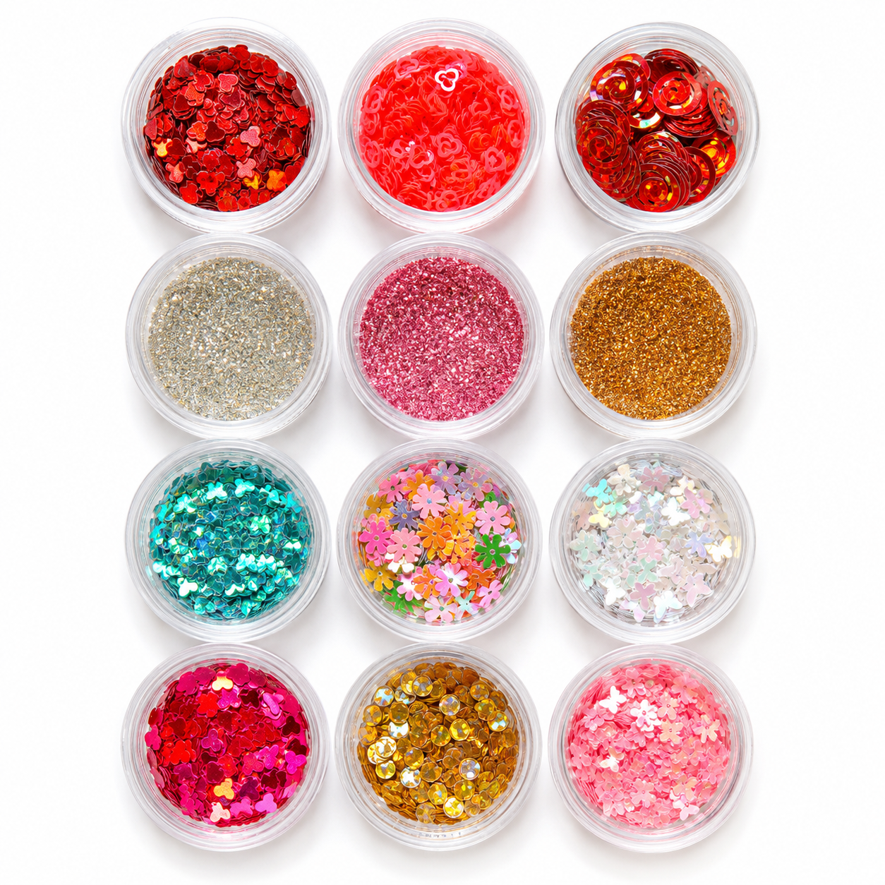 Resin Art Glitter & Decorative Sequins Set – 12 Assorted Jars