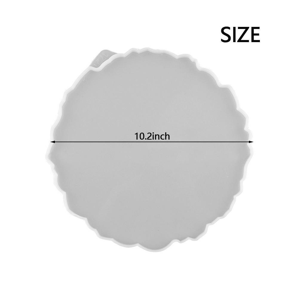 Irregular Round Resin Tray Silicone Mold Wave Edge 10 Inch