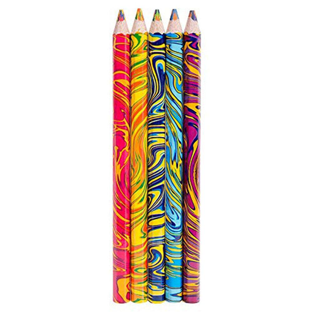 Rainbow Swirl Color Pencils – Pack of 4 with Sharpener