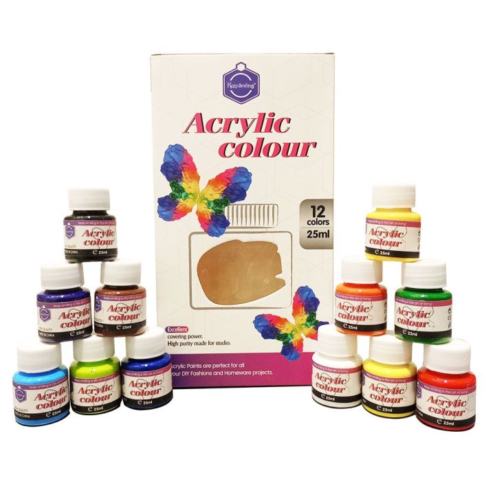 Keep Smiling 7356-12A Acrylic Color - 12 colors 25ml pot