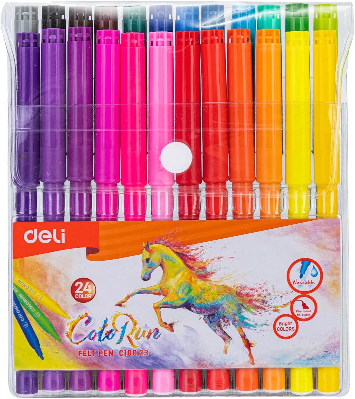 ColoRun Felt Pen Marker – Washable Markers (24 Colours)