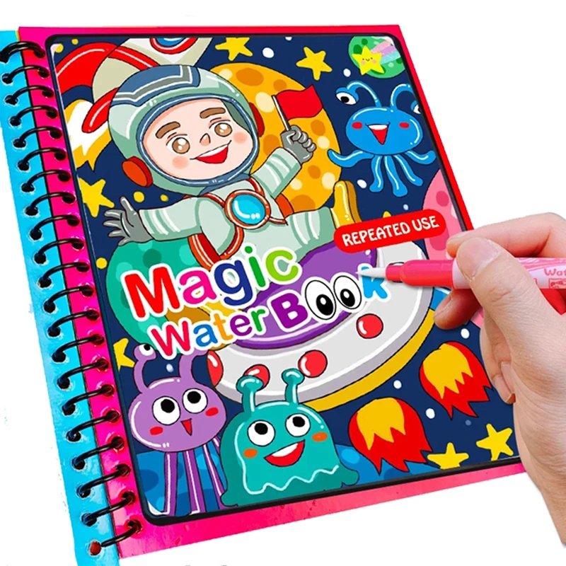 Reusable Magic Water Quick Dry Coloring Book with Magic Pen
