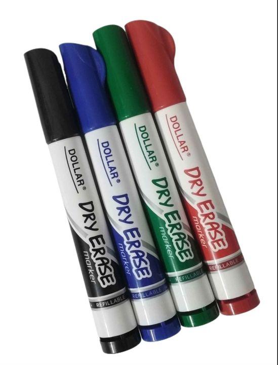 Dollar Dry Erase Board Marker Pen – Multicolor (Pack of 4)