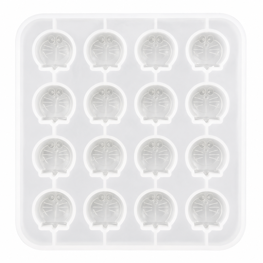 Doraemon Shape Silicone Resin Mold – 16 Cavity – 7×7 Inch