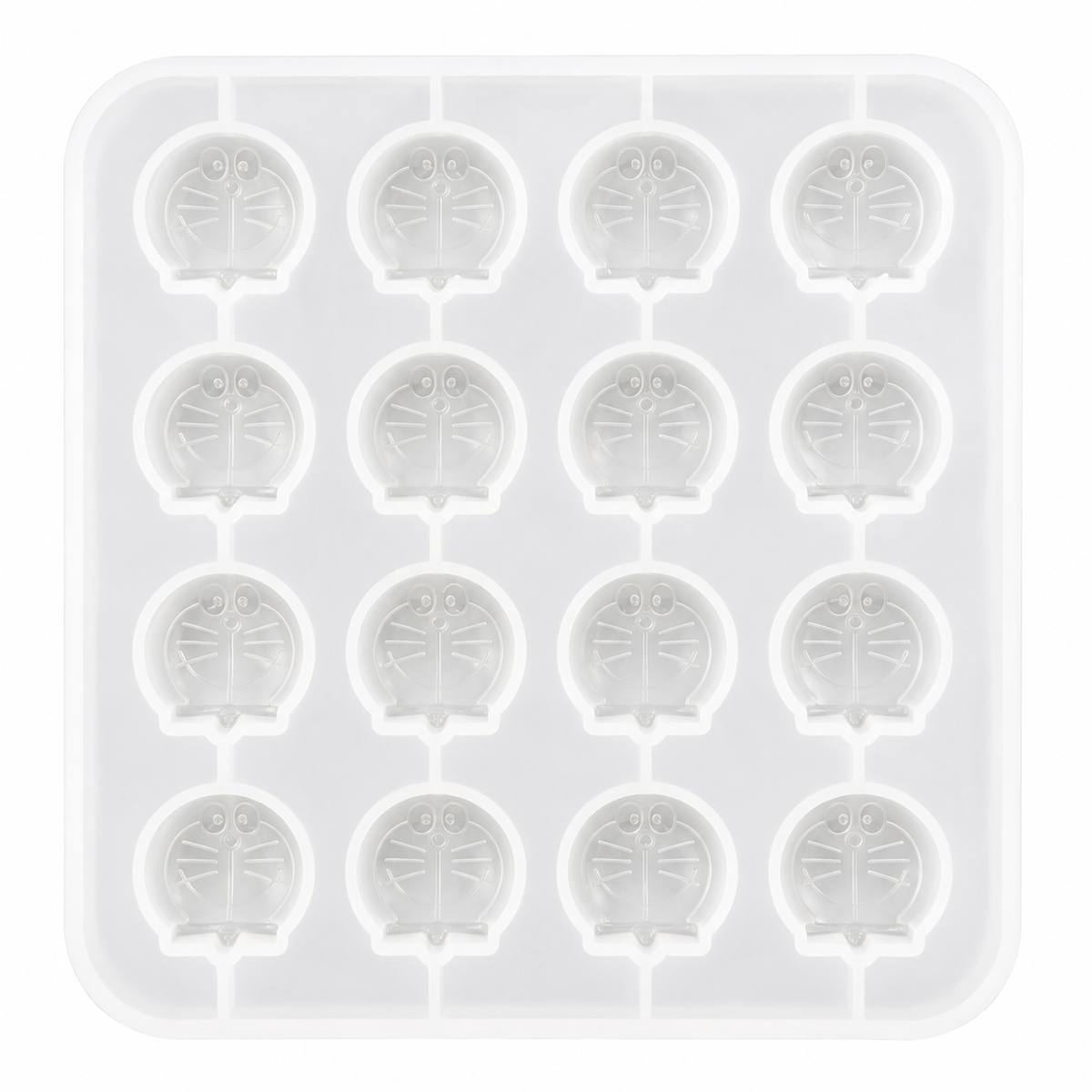 Doraemon Shape Silicone Resin Mold – 16 Cavity – 7×7 Inch
