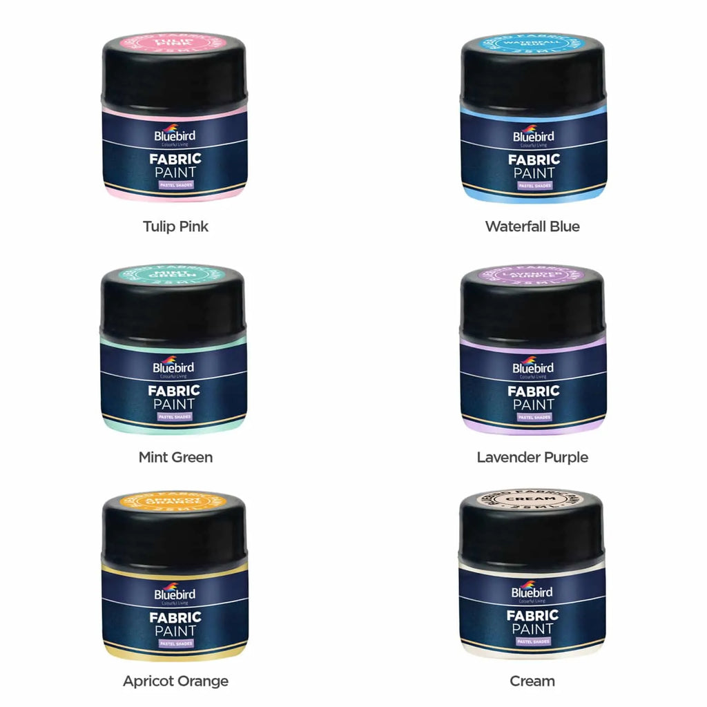 Fabric Paints 25 ml Set of 6 – Pastel shades