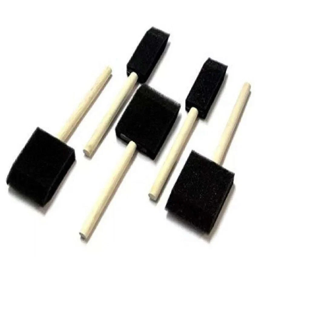 Keep Smiling 5 Pcs Black Foam Sponge Brush Set for Art & Painting