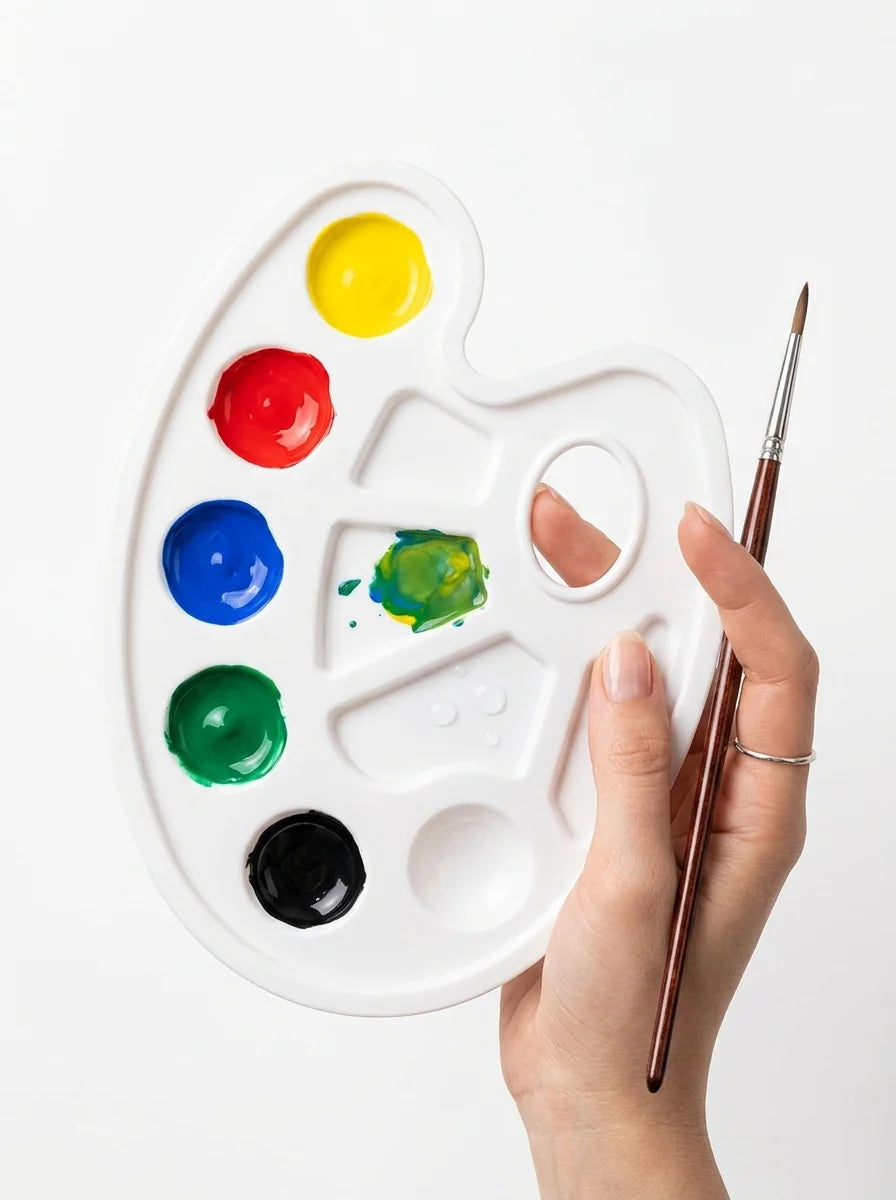 Plastic Painting Mixing Palette – White (10 Wells)
