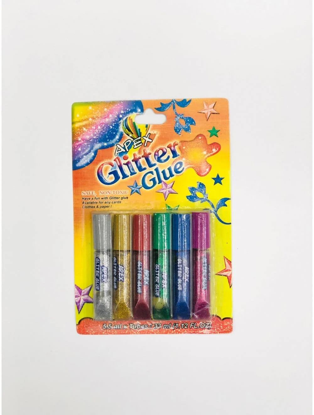 Apex Glitter Glue Tubes – 6 Vibrant Glitter Colors