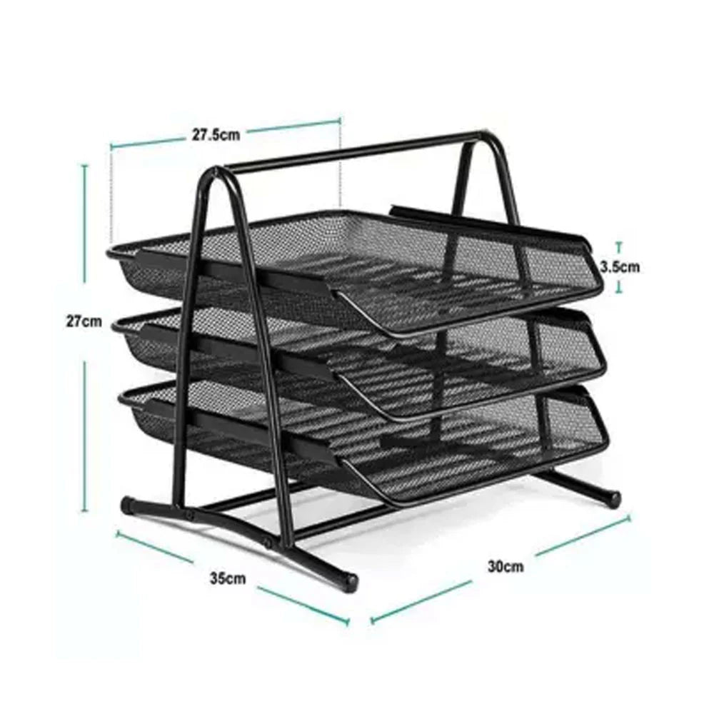 3-Tier Letter Tray Organizer  Desktop Document Holder