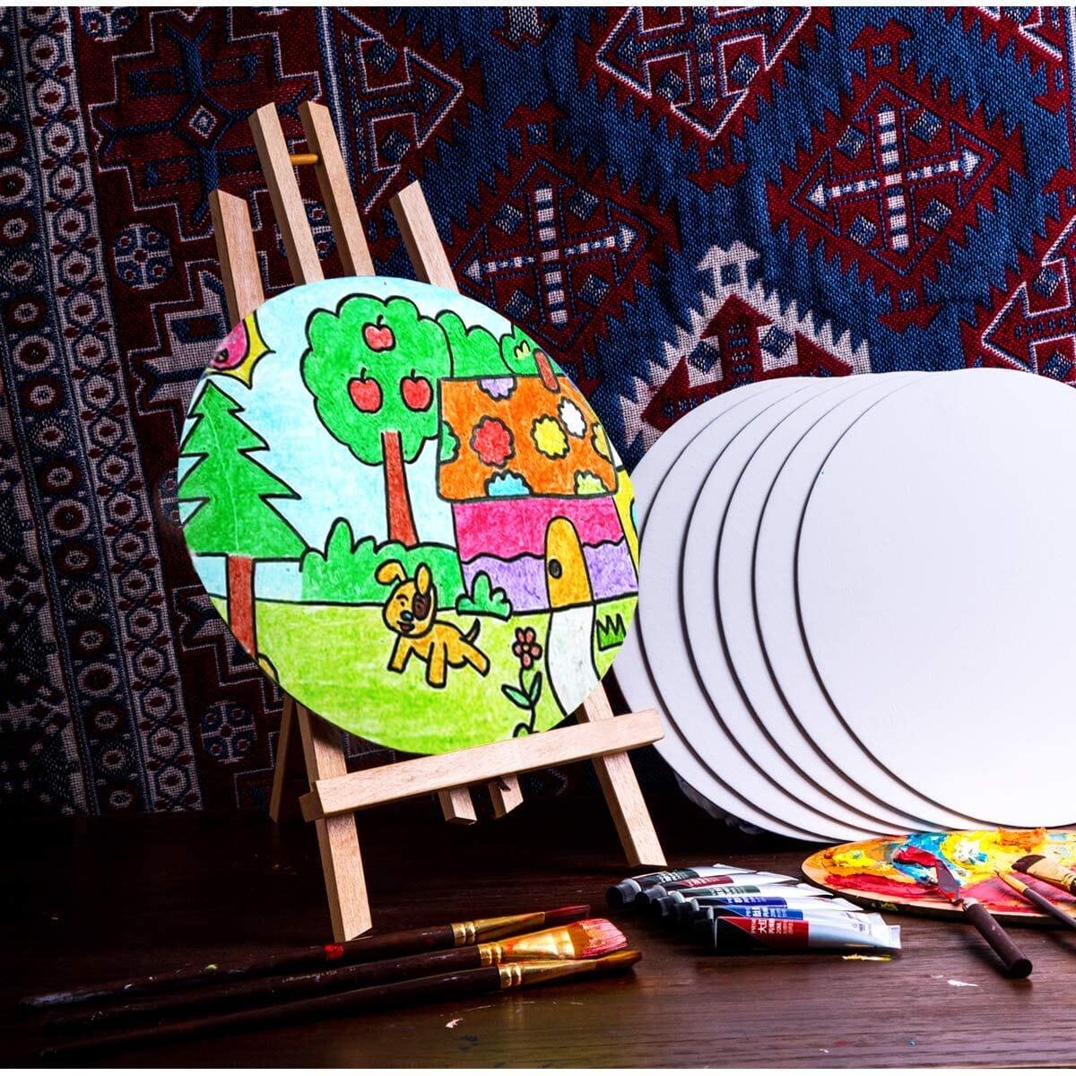 Mini Round Canvas Panels (4 Inch / 10 cm) Pack of 5