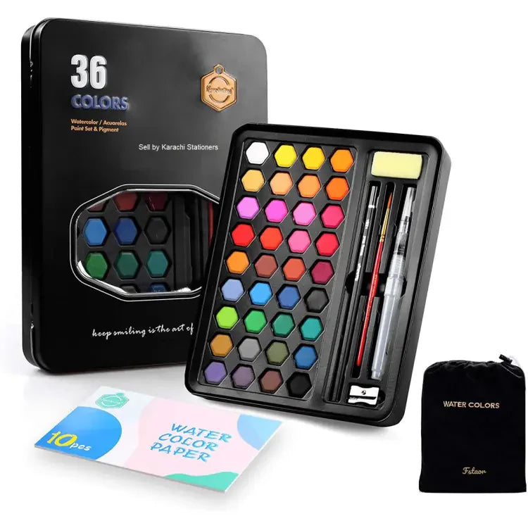Keep Smiling 36 Colors Solid Watercolor Paint Set