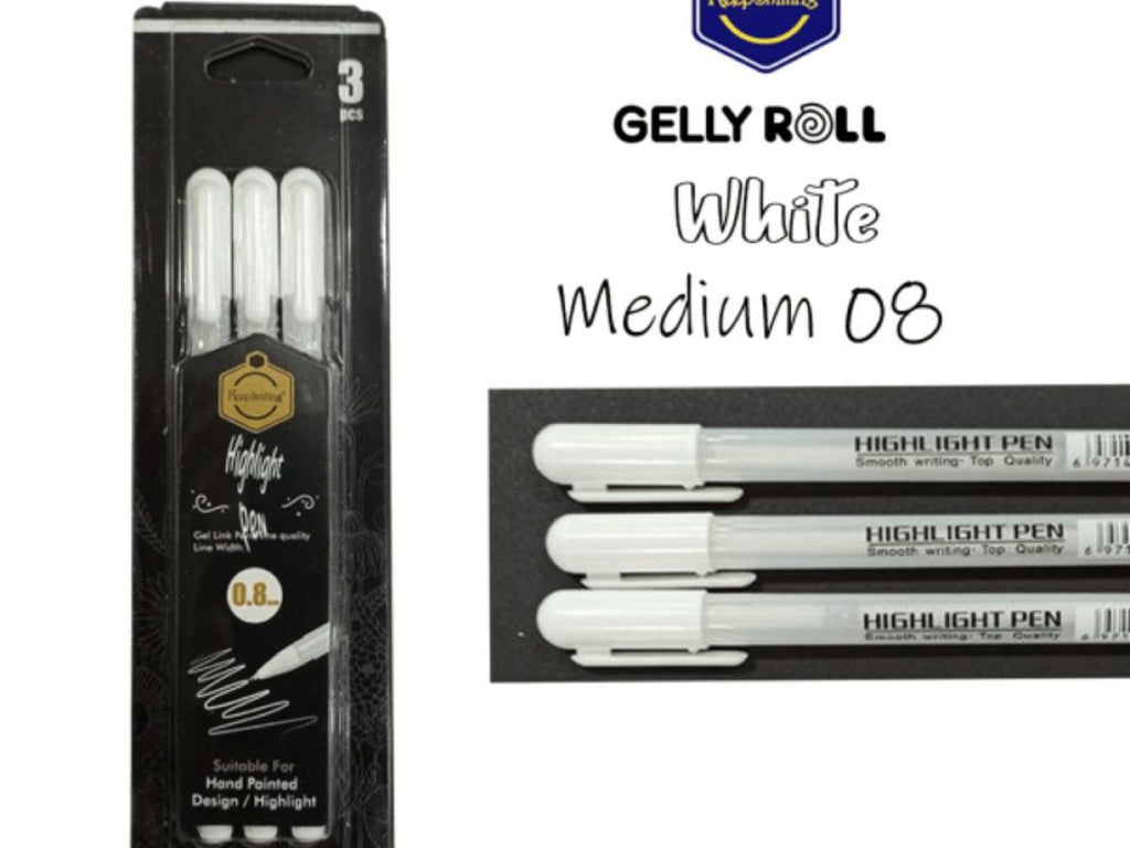 3 Pcs White Gel Pens