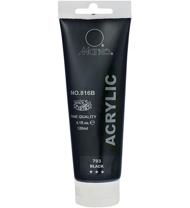 Maries Acrylic Paints 120ml Black
