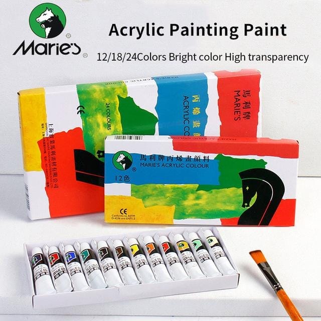 Maries Acrylic Paints 12 18 & 24pcs 12ml each