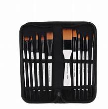 Keep Smiling A6094 (in FABRIC POUCH) 12pcs Multi shape Paint Brush Set
