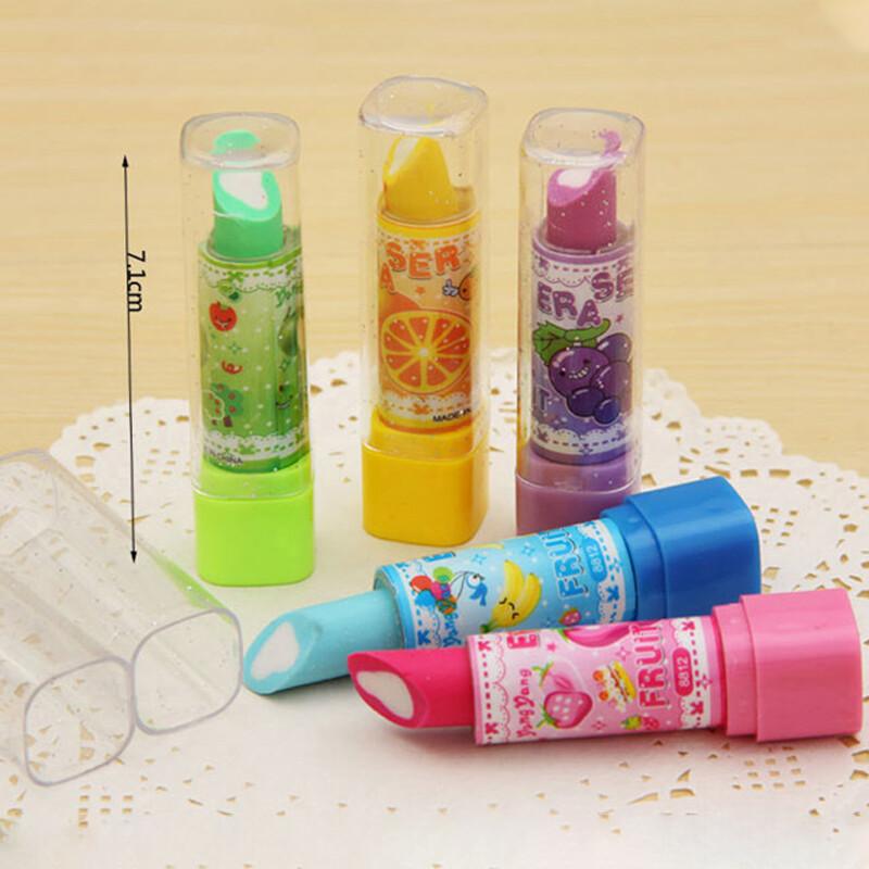 Lipstick Shape Erasers