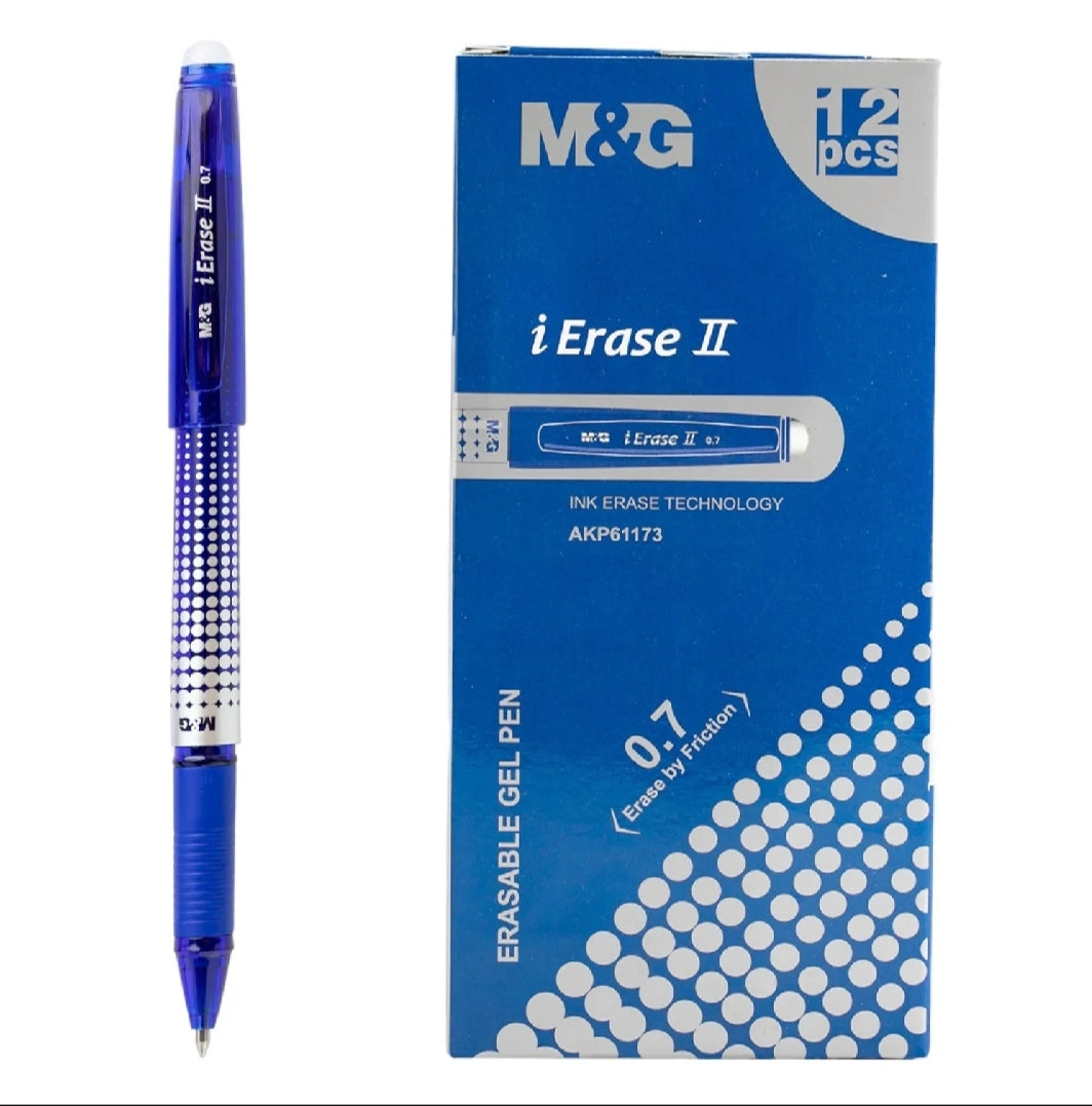 M&G iErase Retractable Gel Pen – 0.5mm blue