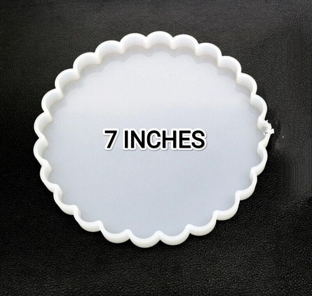 Wave Edge Round Coaster Silicone Mold – 7 Inch