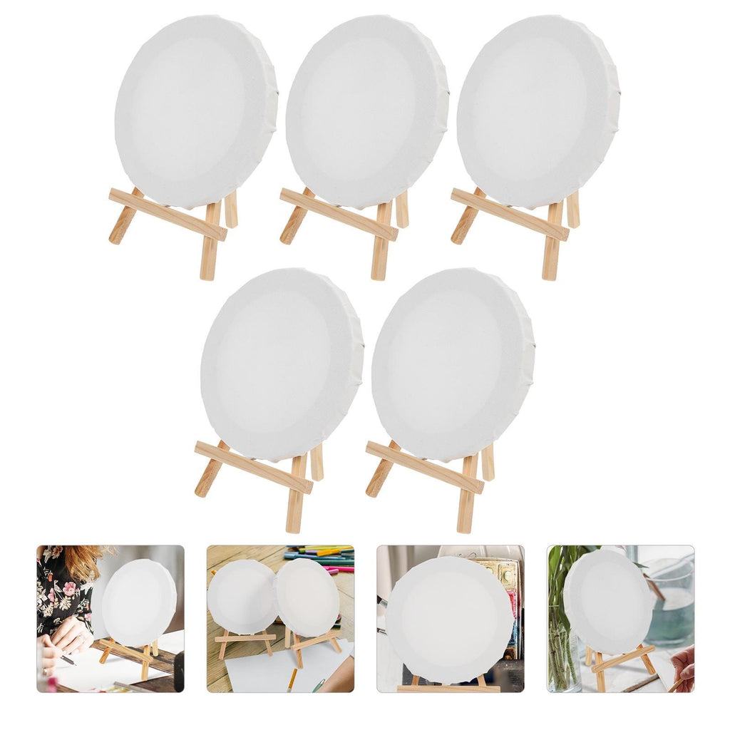 Mini Round Canvas Panels (4 Inch / 10 cm) Pack of 5