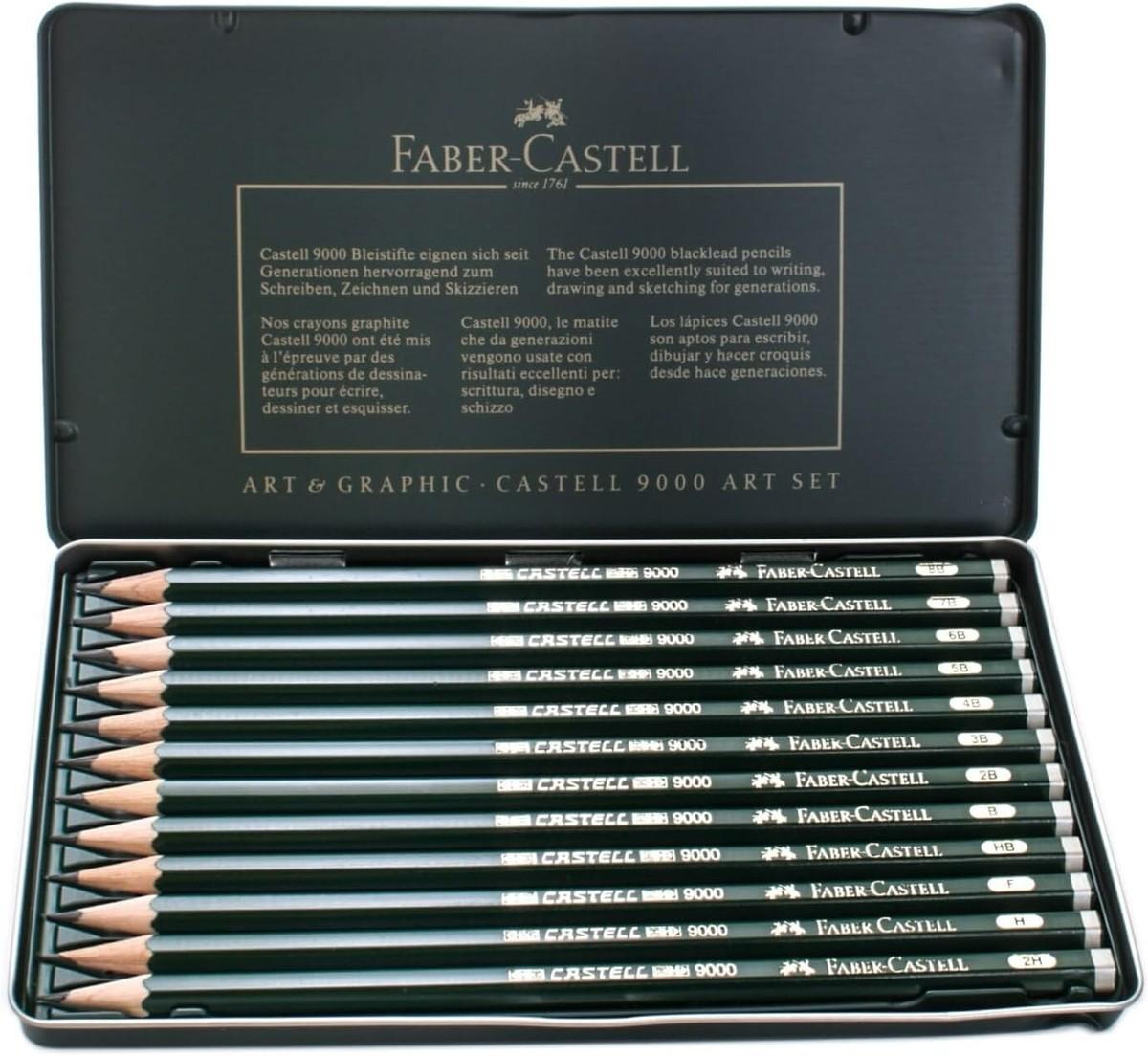 Faber-Castell Castell 9000 Art Set – Graphite Pencils Tin of 12