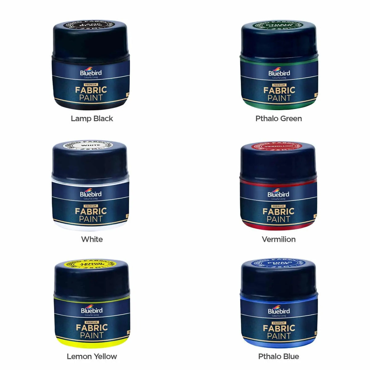 Fabric Paints 25 ml – Set of 6 – Primary