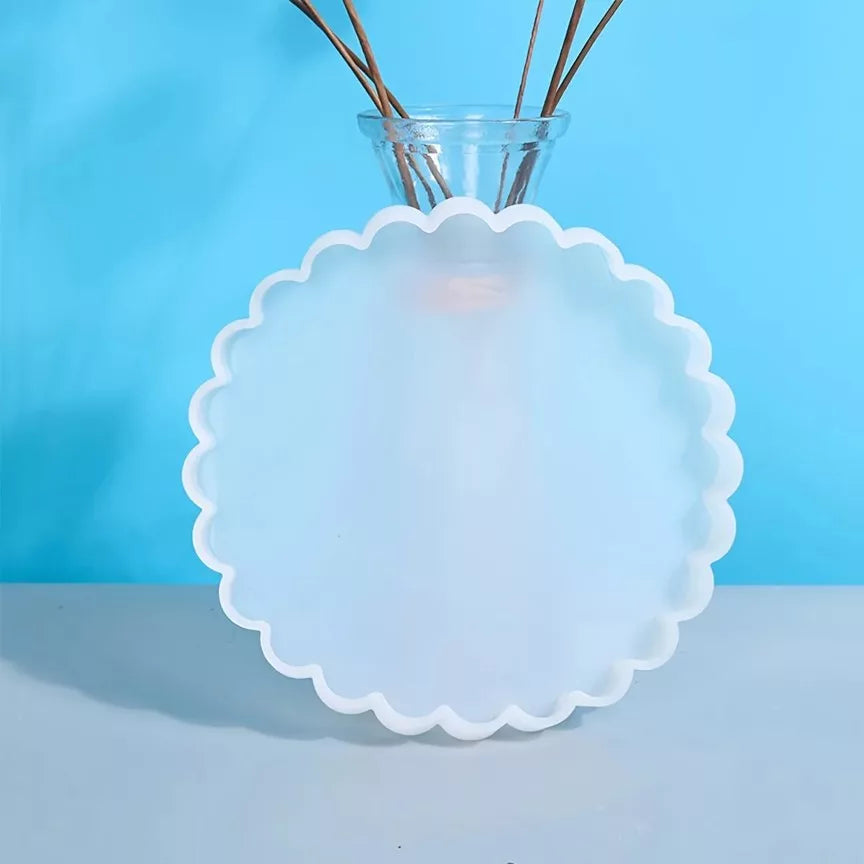 Wave Edge Round Coaster Silicone Mold – 7 Inch