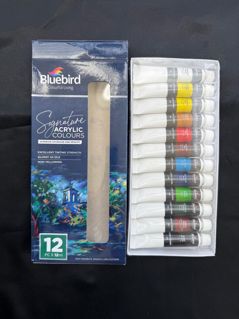 Bluebird Signature Acrylic Paints 12 Colors x 12ml