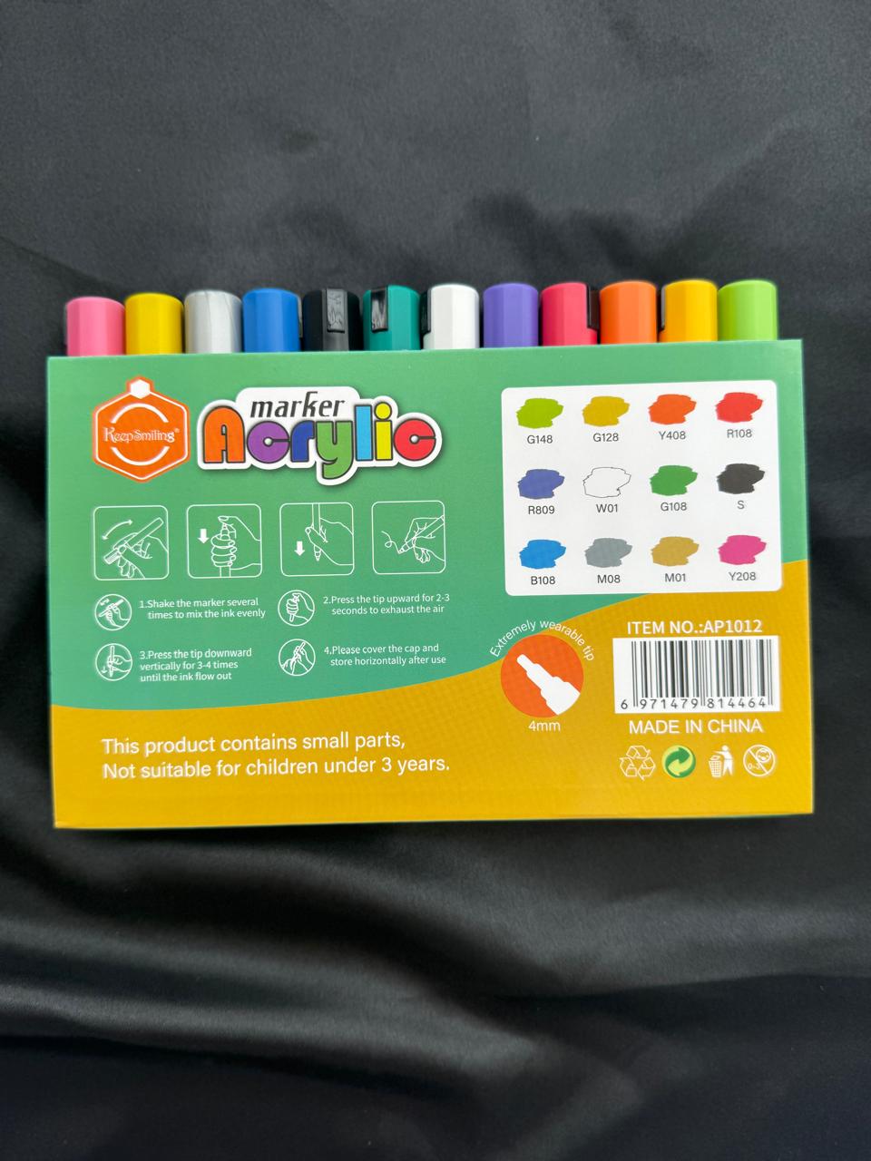 Keep Smiling Acrylic Paint Marker Set of 24 Colors